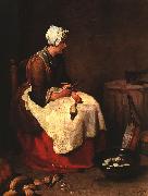 Jean Baptiste Simeon Chardin Girl Peeling Vegetables Sweden oil painting reproduction